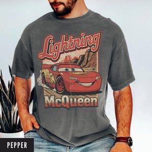 Lightning McQueen Shirt, Retro Disney Cars Tee, Pixar Cars Shirt, Radiator Springs CarsLand Disney Trip Shirt image 2