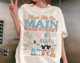Meet Me On Main Street TShirt, Magic Kingdom Tshirt, Main Street Theme Park Tee, Disney Family Trip Matching 2026 Shirt