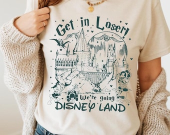 Mickey And Friends Get In Loser We're Going Disneyland Comfort Colors T-shirt, Vintage Disney Four Parks Shirt, Disneyland Family Trip