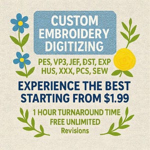 Custom Embroidery Digitizing, Logo Digitizing, Embroidery Digitizing Service, Image Digitizing Embroidery, Custom Digitize