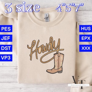 Howdy Embroidery Designs, Western Cowboy Machine Embroidery, Instant Download