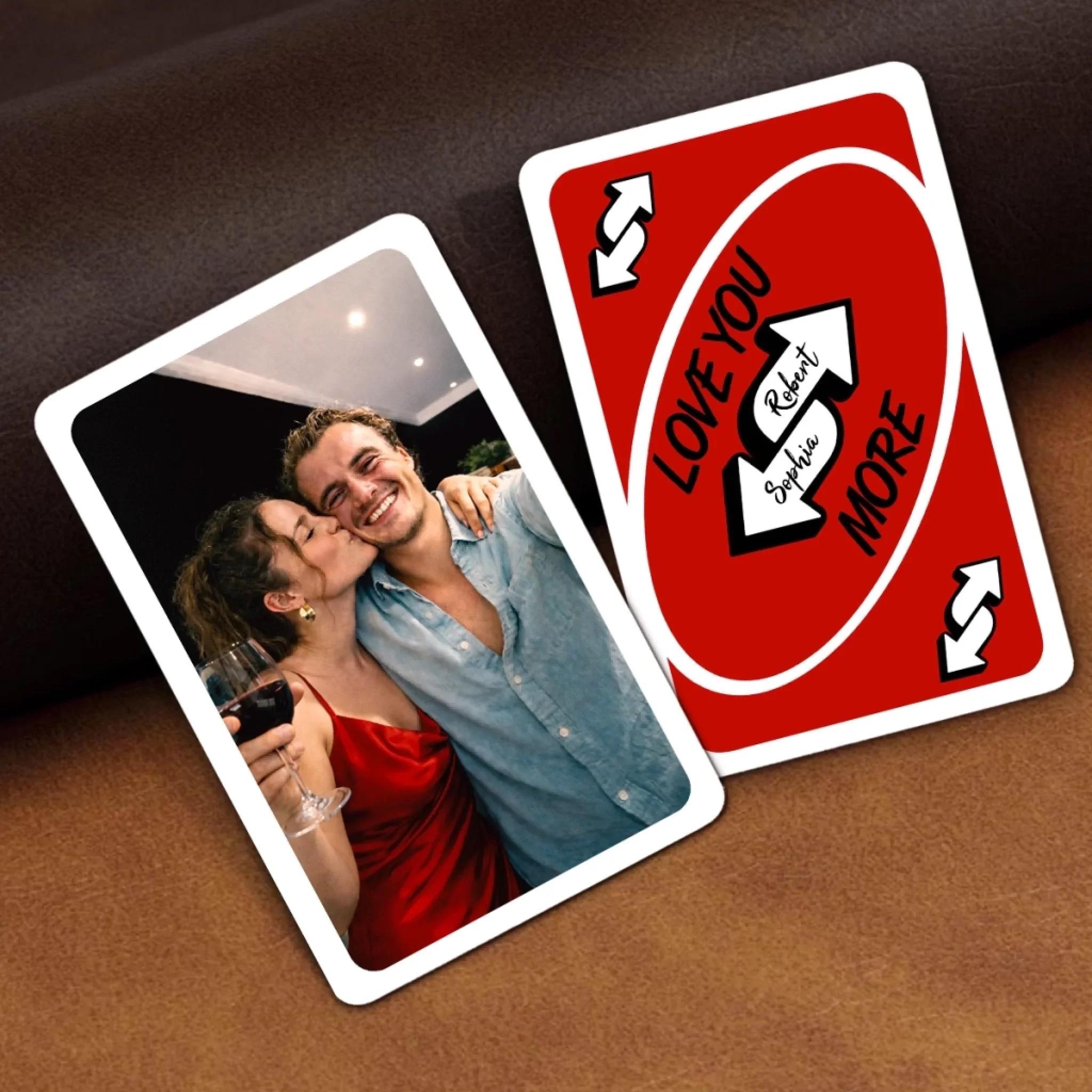 Gift Cards Reverse Personalized UNO Photo Wallet Card, Love You More Reverse Card ...