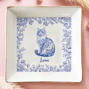 Cat Home Decor / Cat Trnket Dsh / Jewelry Dsh / Cat Jewelry Box