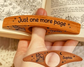 Personalized Book Page Holder, Just One More Page, Book Lover Gift, Page Holder, Page Spreader, Book Accessories