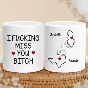Personalized Long Distance Friendship Gift, Long Distance State To State Mug, Long Distance Anniversary Gift