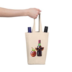 Double Wine Tote Bag, Wine Lover Gift, Funny Wine Bag, Outdoor Picnic Accessory, Wine Accessories for Celebrations