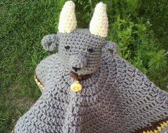 Goat Lovey, Crochet Pattern, Baby Shower Gift, Farm Baby Gift, Goat Blanket, Boer Goat, Nubian Goat, Baby Goat, Small Goat Blanket, Goat