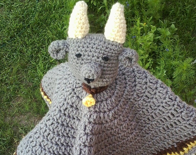 Goat Lovey, Crochet Pattern, Baby Shower Gift, Farm Baby Gift, Goat Blanket, Boer Goat, Nubian Goat, Baby Goat, Small Goat Blanket, Goat