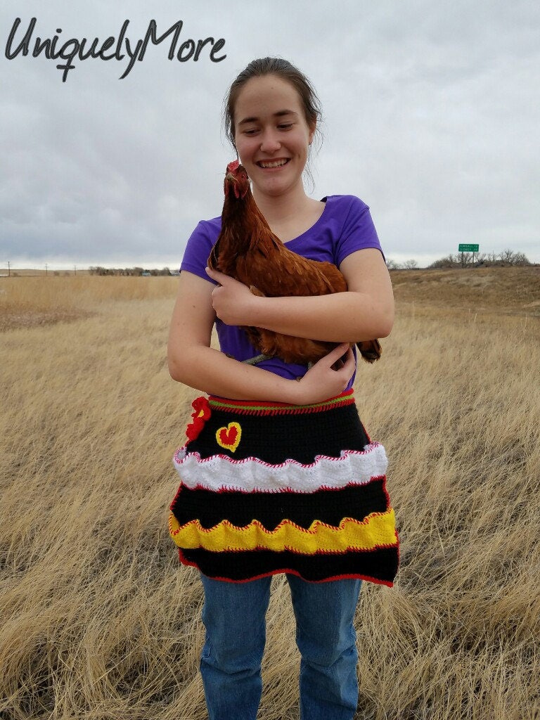 Original Egg Apron / Chicken Egg Apron /Crochet Half Apron / Egg Collecting  / Egg Gathering / Farm Gift / Farmhouse Gift / Chicken Farmer