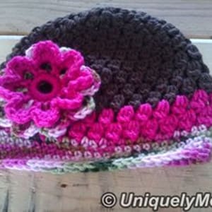 Crochet Pattern,Cluster Hat,Hat Crochet Pattern,Flower Hat, Flower Hat Crochet Pattern,Spring hat crochet pattern,Fall hat crochet pattern