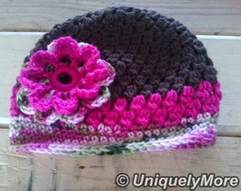Crochet Pattern,Cluster Hat,Hat Crochet Pattern,Flower Hat, Flower Hat Crochet Pattern,Spring hat crochet pattern,Fall hat crochet pattern