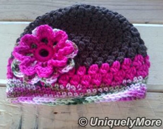 Crochet Pattern,Cluster Hat,Hat Crochet Pattern,Flower Hat, Flower Hat Crochet Pattern,Spring hat crochet pattern,Fall hat crochet pattern