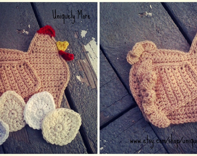 Chicken Potholder,Crochet Pattern,Instant Download,Chicken Kitchen Decor,Chicken Hot Pad,Farmhouse Kitchen,Chicken Decor,Country Kitchen,Egg