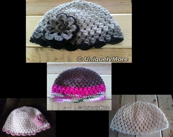 Cluster Hat- Crochet Pattern- DIY- Crochet Instructions- Flower Hat- Crochet Hat- Multi Colored Hat- Womens Hat- Rose Hat-