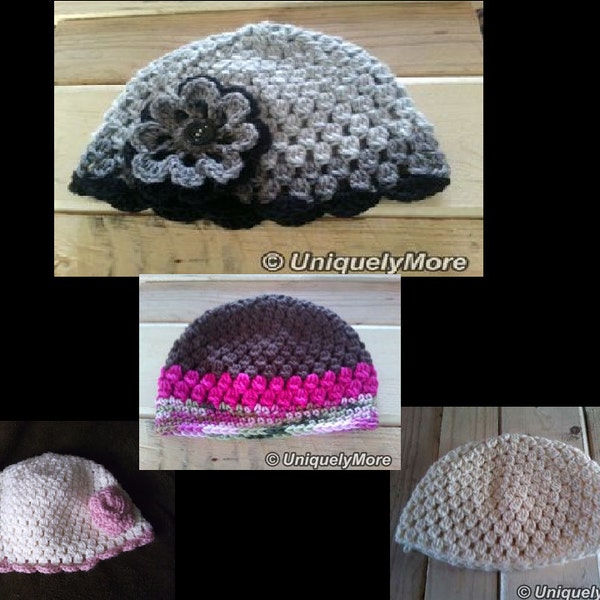 Cluster Hat- Crochet Pattern- DIY- Crochet Instructions- Flower Hat- Crochet Hat- Multi Colored Hat- Womens Hat- Rose Hat-
