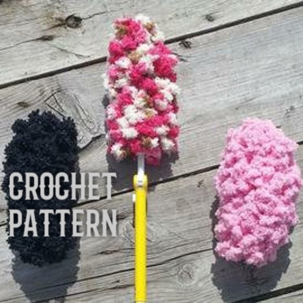 Crochet Pattern, Duster cover, reusable duster cover, Dusting wand cover, Reusable Cleaning, DIY duster cover, 360 duster cover, housework