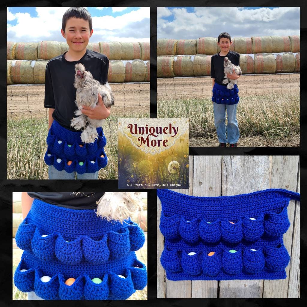 you-pick-the-colors-egg-apron-only-8-sizes-to-pick-from-egg-gathering-crochet-half-apron-egg-collecting-egg-gathering