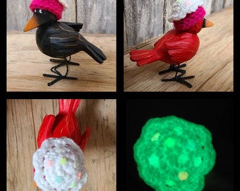 Crow not included,Judgmental Crow Hat, Cupcake Cardinal Hat, Cupcake decor,Mini Hat,Miniature Hat, Independence day,Glow in the dark hat