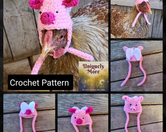 Crochet Pattern / When Pigs Fly Hat for Chickens / Flying Pig / When Pigs Fly / Chicken Hat / DIY Chicken Hat / Pig Chicken Hat / Chicken