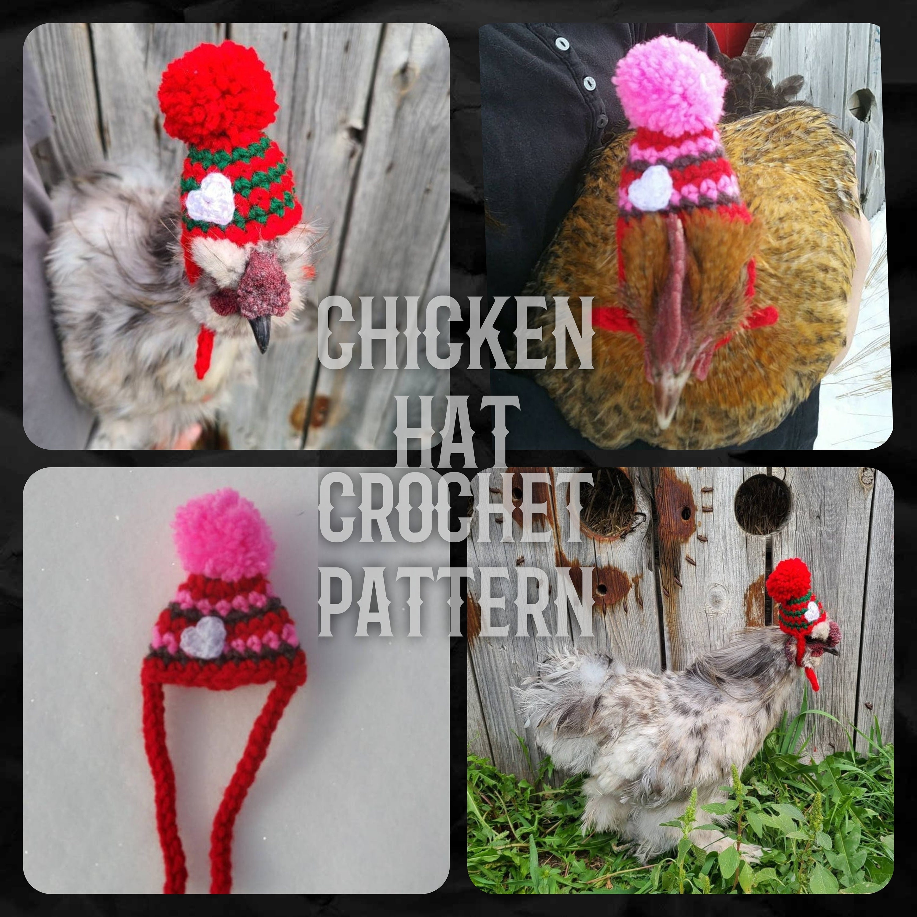 Crochet Pattern for Chicken Hat,chicken Hat Crochet Pattern,single