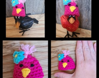 Crow not included, Judgmental Crow Hat, Cardinal Hat, chick hat, chick Hat, Spring Decor, Spring Crow Hat, Mini Hat, Miniature chick Hat