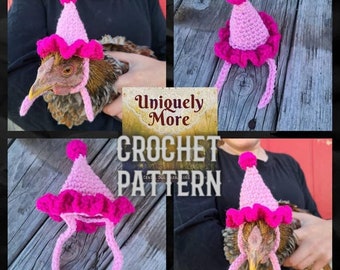 Crochet Pattern for Chicken Hat/ Birthday Chicken Hat / Chicken Hat crochet pattern / DIY Chicken Hat / Birthday Hat / Party Hat / Chicken