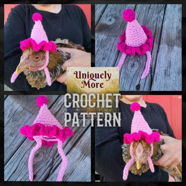 Crochet Pattern for Chicken Hat/ Birthday Chicken Hat / Chicken Hat crochet pattern / DIY Chicken Hat / Birthday Hat / Party Hat / Chicken
