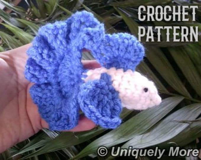 Crochet Pattern -Betta Fish -Instant download- Crochet Instructions- How to make- DIY- Beta Fish- Amigurumi-Amigurumi Fish-Amigurumi Crochet