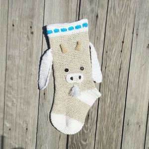 Goat Stocking Crochet Pattern,Instant Download,Goat Stocking,Instructions,Farm Stocking,Crochet Stocking,Ranch Stocking,Ranch Christmas image 1