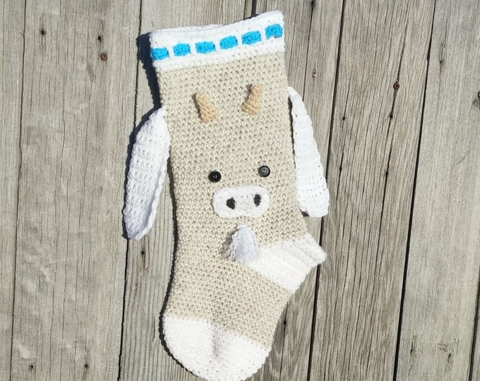 Goat Stocking Crochet Pattern,Instant Download,Goat Stocking,Instructions,Farm Stocking,Crochet Stocking,Ranch Stocking,Ranch Christmas