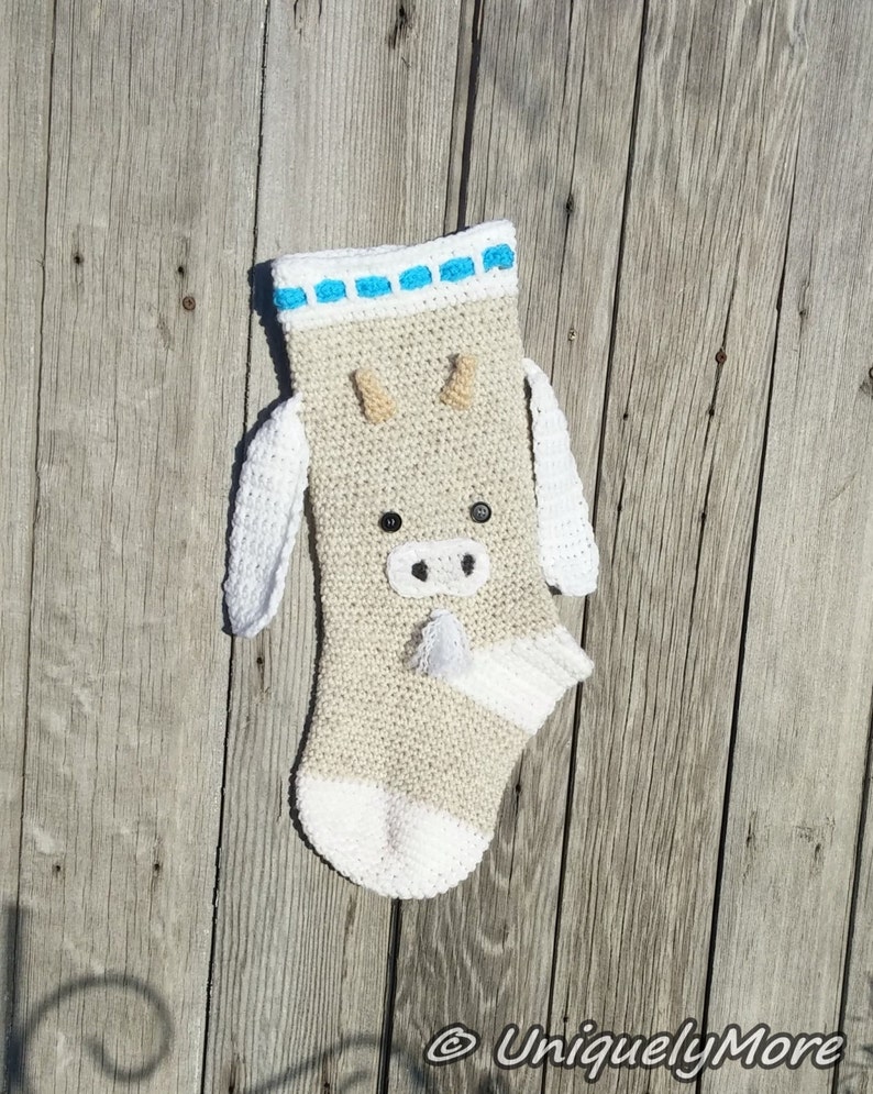 Goat Stocking Crochet Pattern,Instant Download,Goat Stocking,Instructions,Farm Stocking,Crochet Stocking,Ranch Stocking,Ranch Christmas image 1