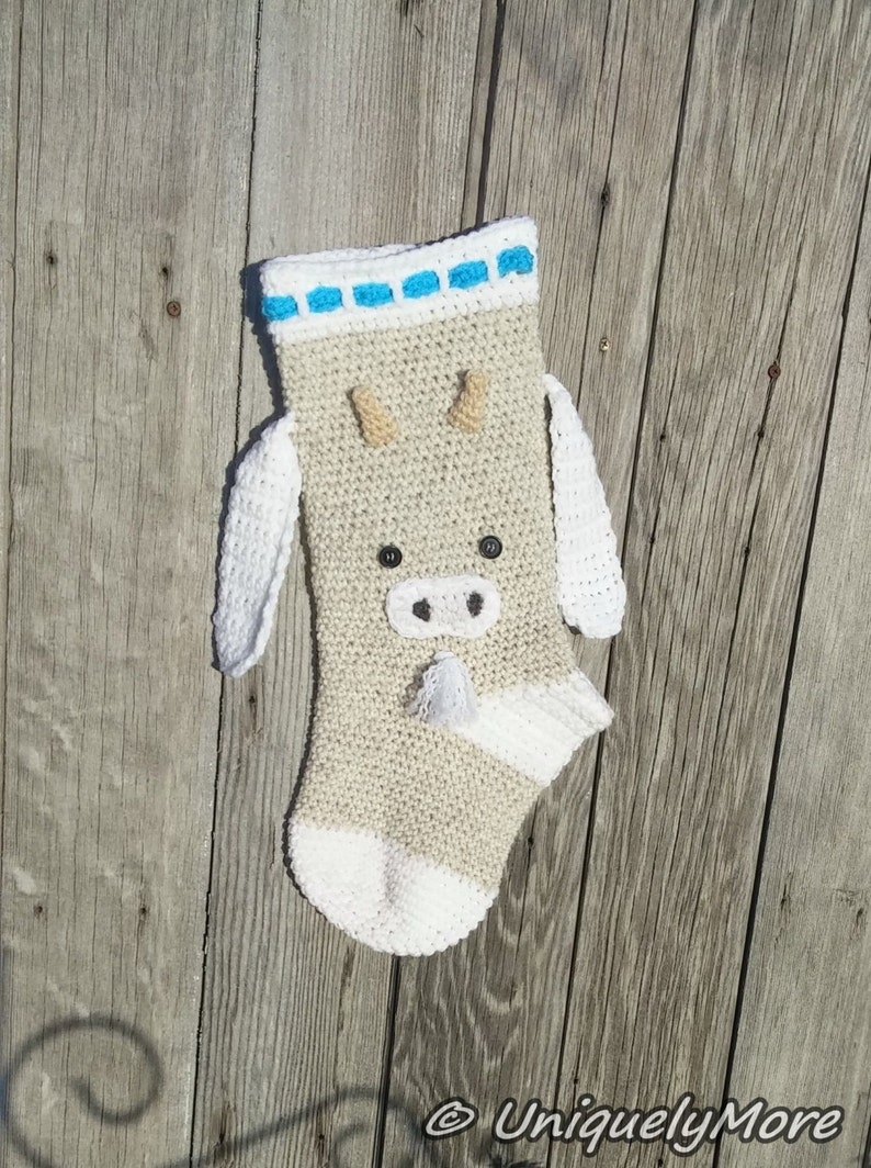 Goat Stocking Crochet Pattern,Instant Download,Goat Stocking,Instructions,Farm Stocking,Crochet Stocking,Ranch Stocking,Ranch Christmas image 4