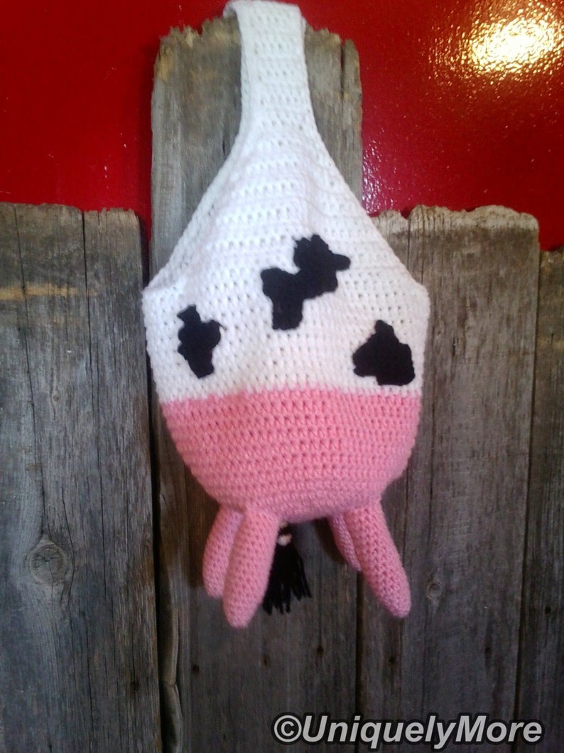 Udderly Fantastic Bag, Crochet Pattern, Instant Download, Market Bag, Tote Bag, Farm Cow, Unique Gift for her, Eco friendly crochet, diy image 5