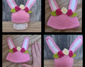 Mug Hat, Easter Decor, marshmallow mug hat, kitchen decor, striped hat, teacher gift, home decor gift, Easter Bunny, Easter decorations