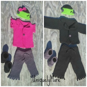 Crochet Pattern for Frankenstein Outfit, Instant download