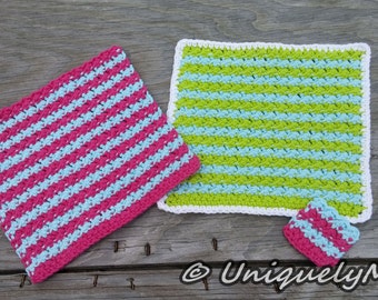 Crochet Patter, Catalina Cloth and Scrubby Set, Instant Download