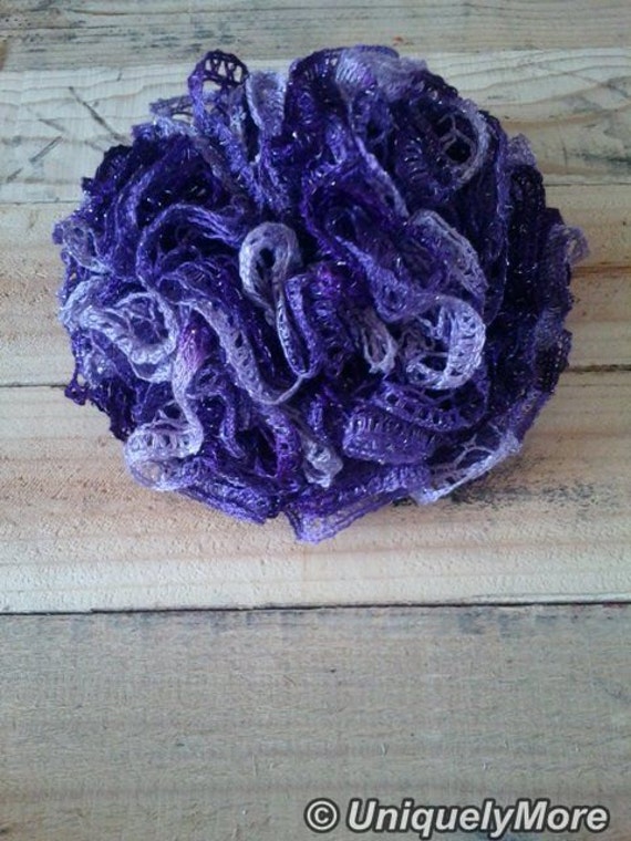 Crochet Shower Pouf Pattern Using Scrubby Yarn and Cotton