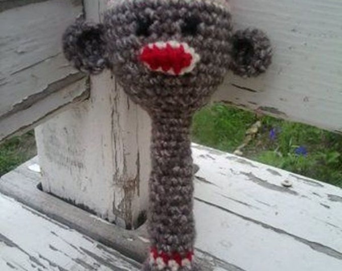 Sock Monkey Rattle,Crochet Pattern,Crochet DIY,Sock Monkey,Crochet Sock Monkey,Monkey Rattle,Crochet Rattle,Baby Shower,Monkey Toy