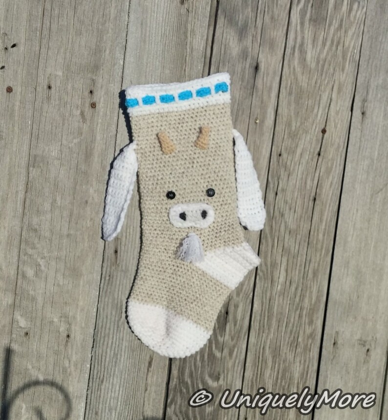 Goat Stocking Crochet Pattern,Instant Download,Goat Stocking,Instructions,Farm Stocking,Crochet Stocking,Ranch Stocking,Ranch Christmas image 3