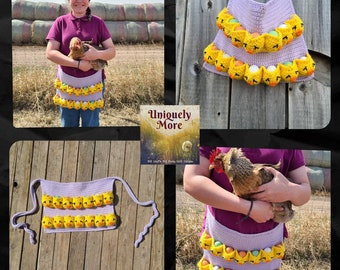 8 Sizes / Original Egg Apron / Made to order/ Chicken Eggs / Crochet Apron / Egg Collecting / Egg Gathering / Crochet Egg Apron / Egg Apron
