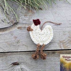 Chicken,Crochet Pattern,Chicken Ornament,Chicken Gift Tag,Christmas Ornament,Gift Tag,Farm Ornament,Christmas Tree Ornament,Tree Ornament