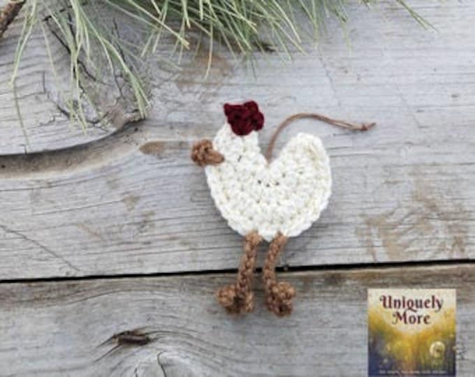 Chicken,Crochet Pattern,Chicken Ornament,Chicken Gift Tag,Christmas Ornament,Gift Tag,Farm Ornament,Christmas Tree Ornament,Tree Ornament