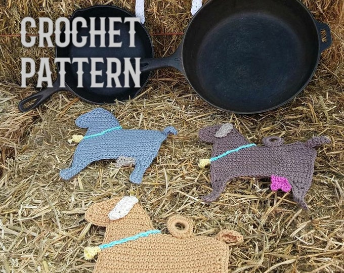Crochet Pattern,Goat Potholder,Instant Download,Goat Decor,Goat Kitchen,Goat,Crochet Goat,Farm Animal,Farm Crochet,Goat Gift,Farm Decor