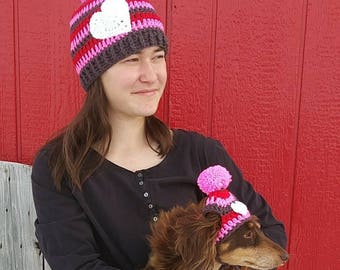 YOU PICK the COLORS/ Puppy and Me hats,Custom Made,Cat and Me hats,Goat and Me Hats,Dog and Me hats,Dog and Me,Pet Lover,Cat Lover,Dog Lover