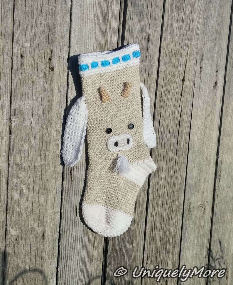 Goat Stocking Crochet Pattern,Instant Download,Goat Stocking,Instructions,Farm Stocking,Crochet Stocking,Ranch Stocking,Ranch Christmas image 2