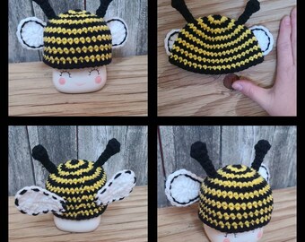 Mug Hat, Ready to ship, Spring Decor, marshmallow mug hat, kitchen decor, striped hat, teacher gift, home decor gift, Bumble Bee, Bee Hat