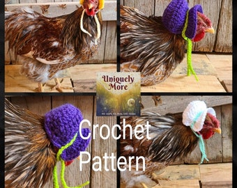 Crochet Pattern / Chicken Bonnet / Spring Chicken / Chicken Hat / Instructions for Chicken Hat / Sun Bonnet / DIY Chicken Hat / Spring Hat