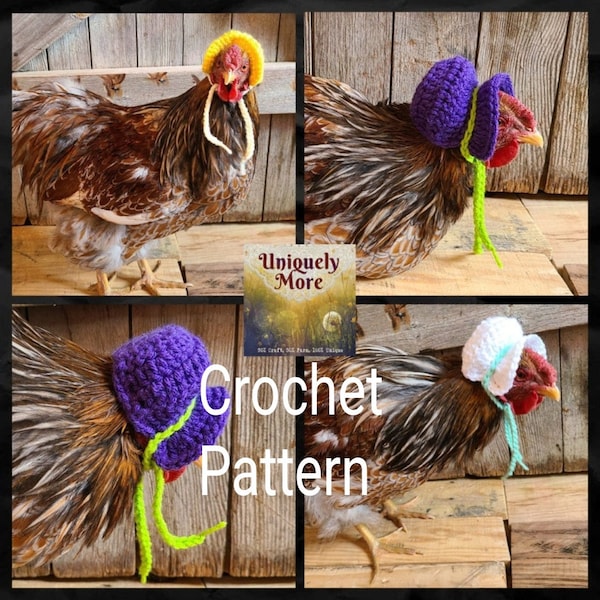 Crochet Pattern / Chicken Bonnet / Spring Chicken / Chicken Hat / Instructions for Chicken Hat / Sun Bonnet / DIY Chicken Hat / Spring Hat