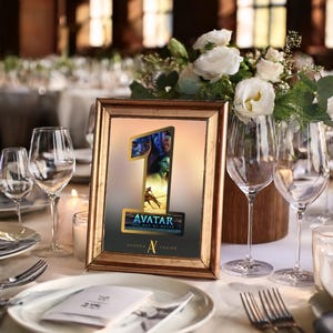 Numéro de table sur le thème du film numérique |Thème du film|Thème de l'application de streaming|Mariage|Quinceañera|Sweet Sixteen|Tableau de la salle de banquet