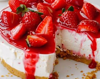 Homemade Strawberry Cheesecake - Fresh, Rich, and Creamy